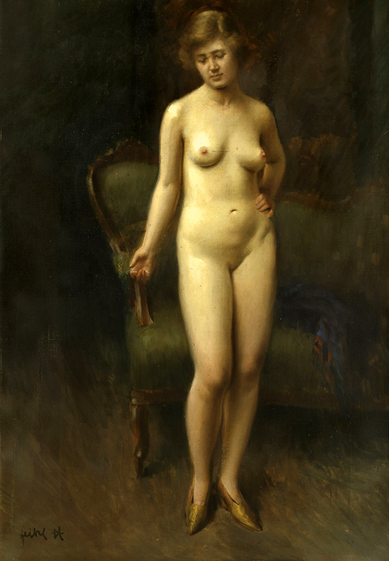 Woman with Amchair